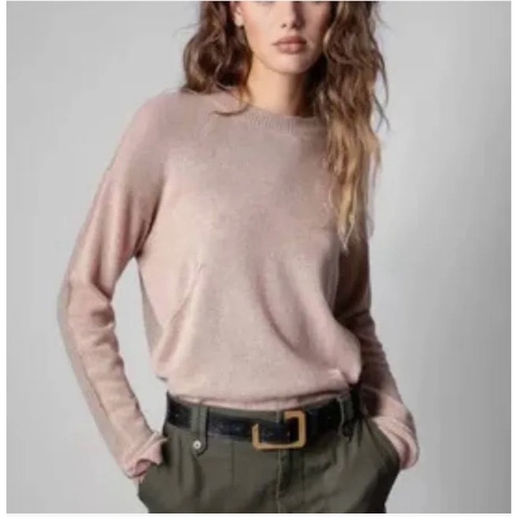 NWT Zadig & Voltaire Gaby 100% Cashmere Crew Sweater Sz Small $468 - Picture 1 of 11
